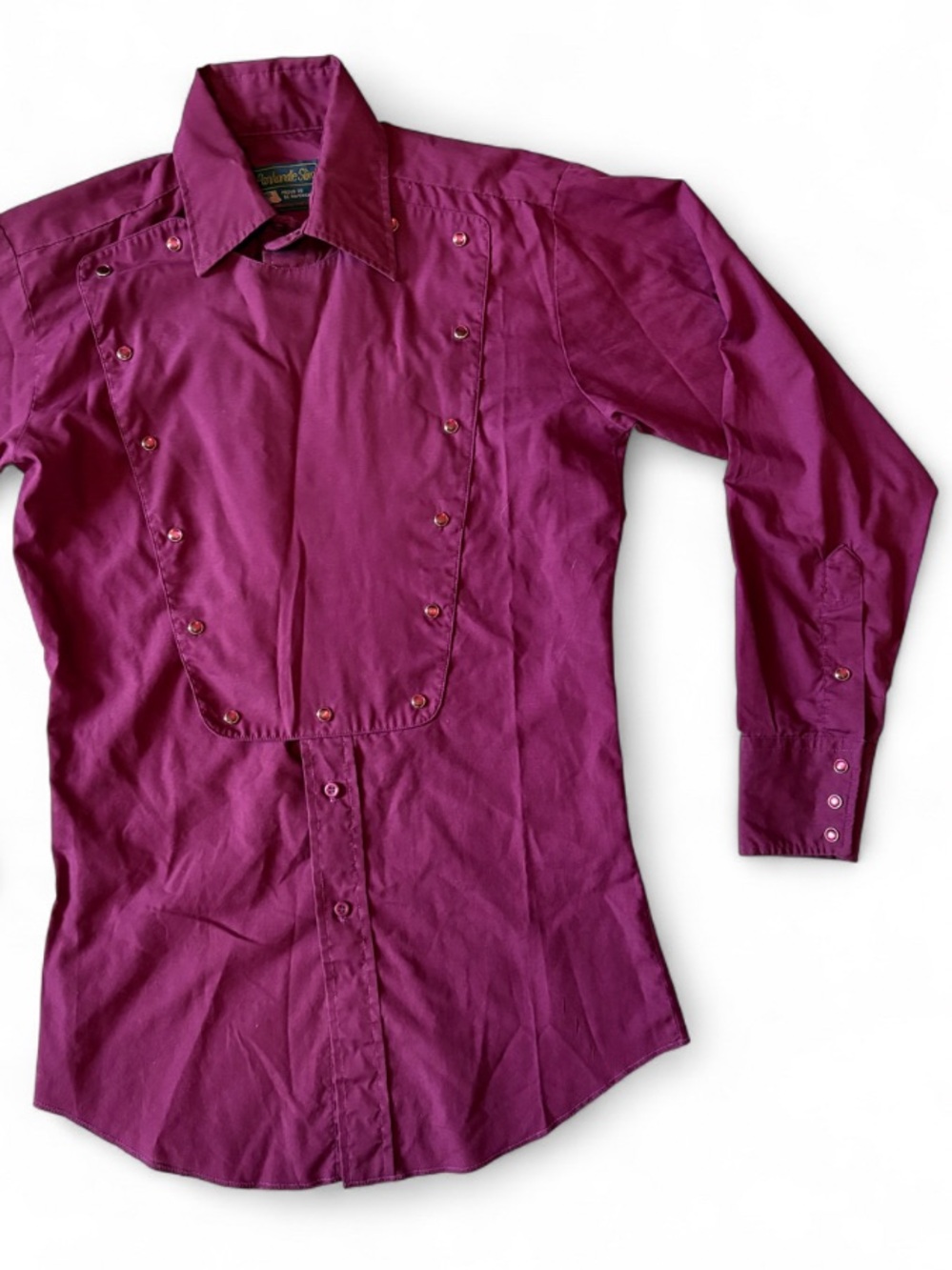 Vintage Panhandle Slim Western Pearl Snap Bib Front Long Sleeve Shirt